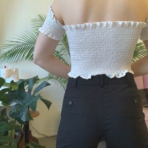 White off the shoulder crop top